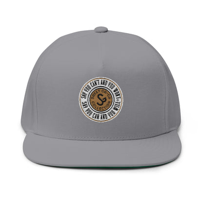 Embroidered Flat Bill Cap