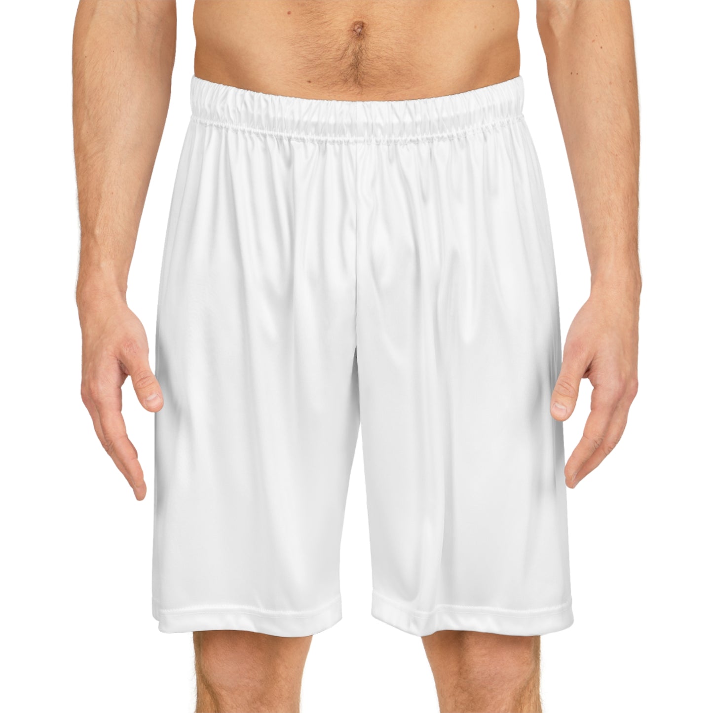 White Basketball Shorts with Gold Emblem — 'So You Can' Motivational Logo