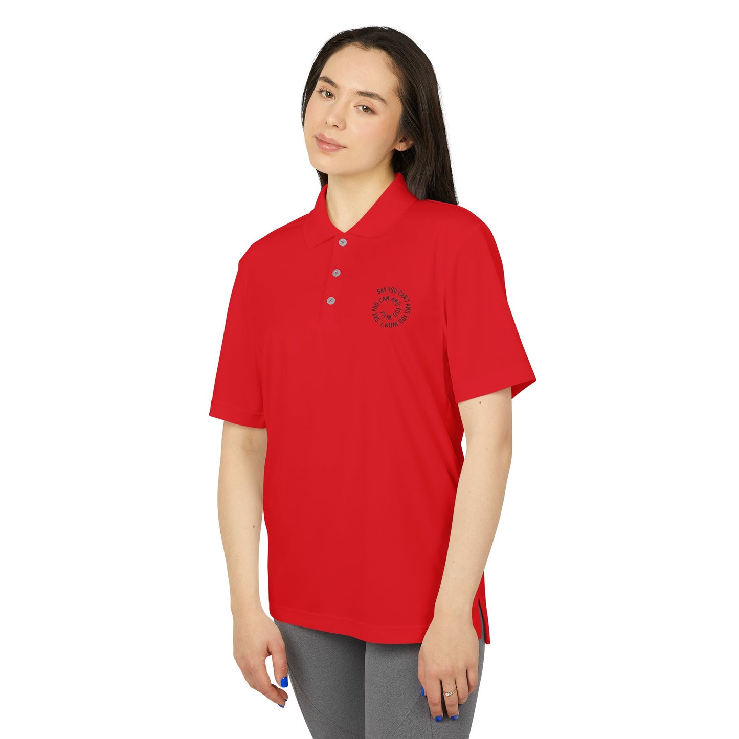 adidas Unisex Performance Polo -"Say You Can and You Will"