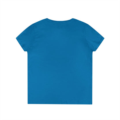 Ladies' V-Neck T-Shirt — Retro Gold Seal 'S' Emblem