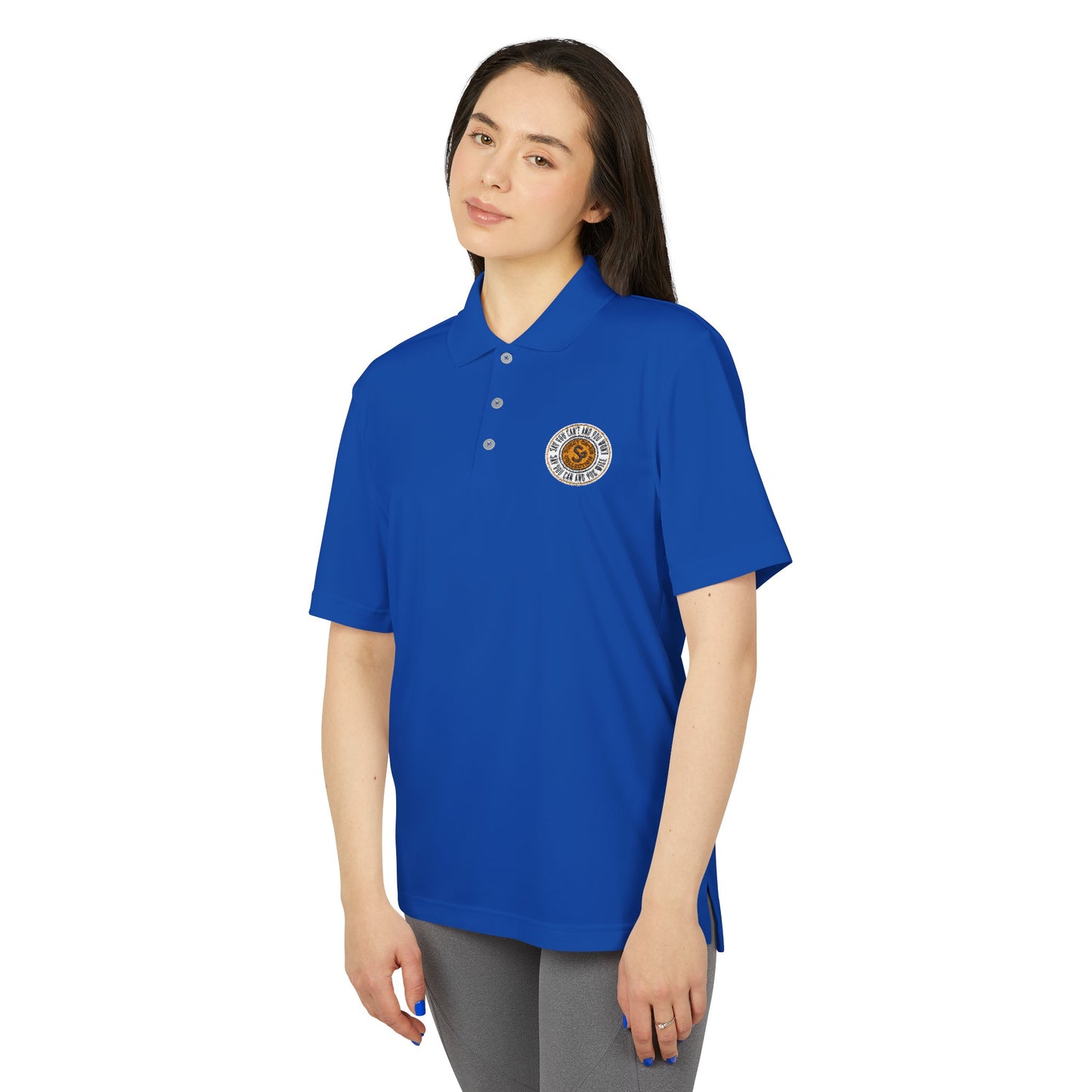Classic Polo — Embroidered "Say You Can and You Will" Performance Golf Shirt