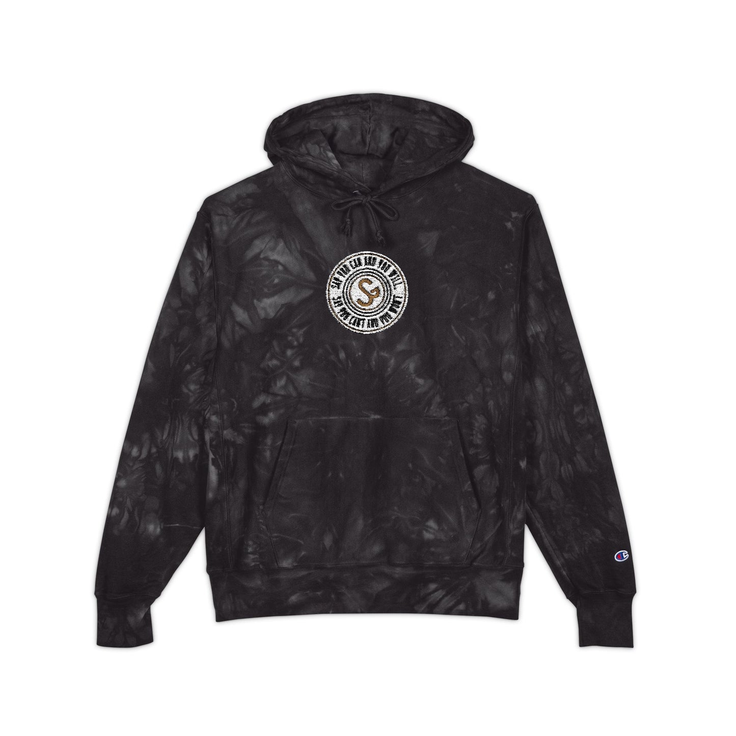 Tie-Dye Embroidered Hoodie — "Say You Can and You Will"