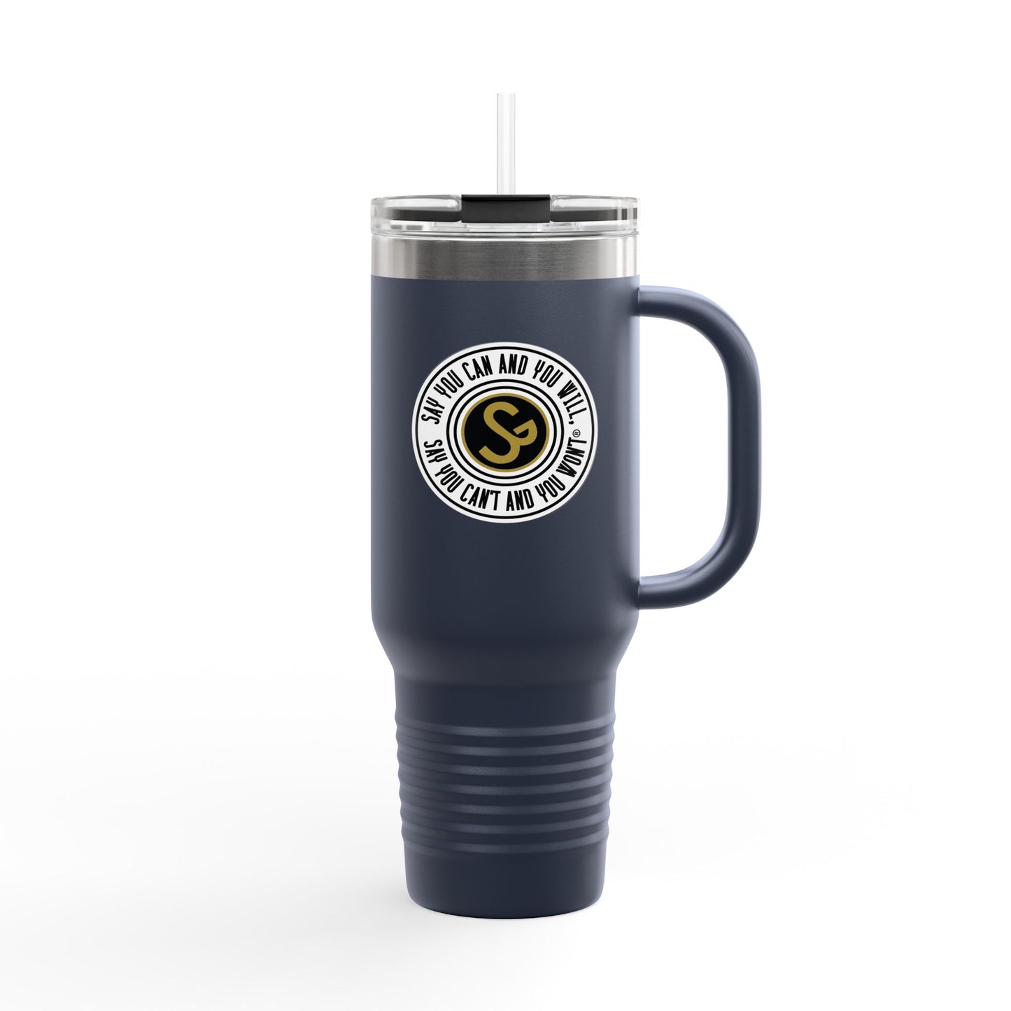 40oz Stylish Insulated Travel Mug, 40oz - "Say You Can and You Will"