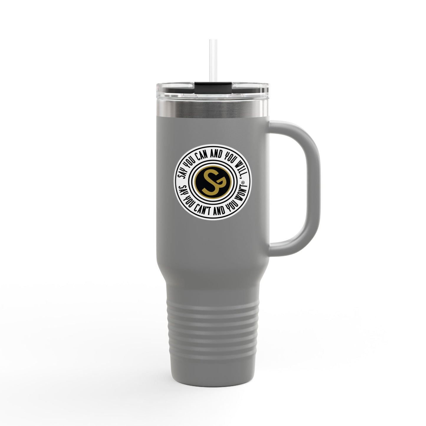 40oz Stylish Insulated Travel Mug, 40oz - "Say You Can and You Will"