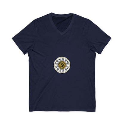 Minimalist Coin Logo V-Neck Tee