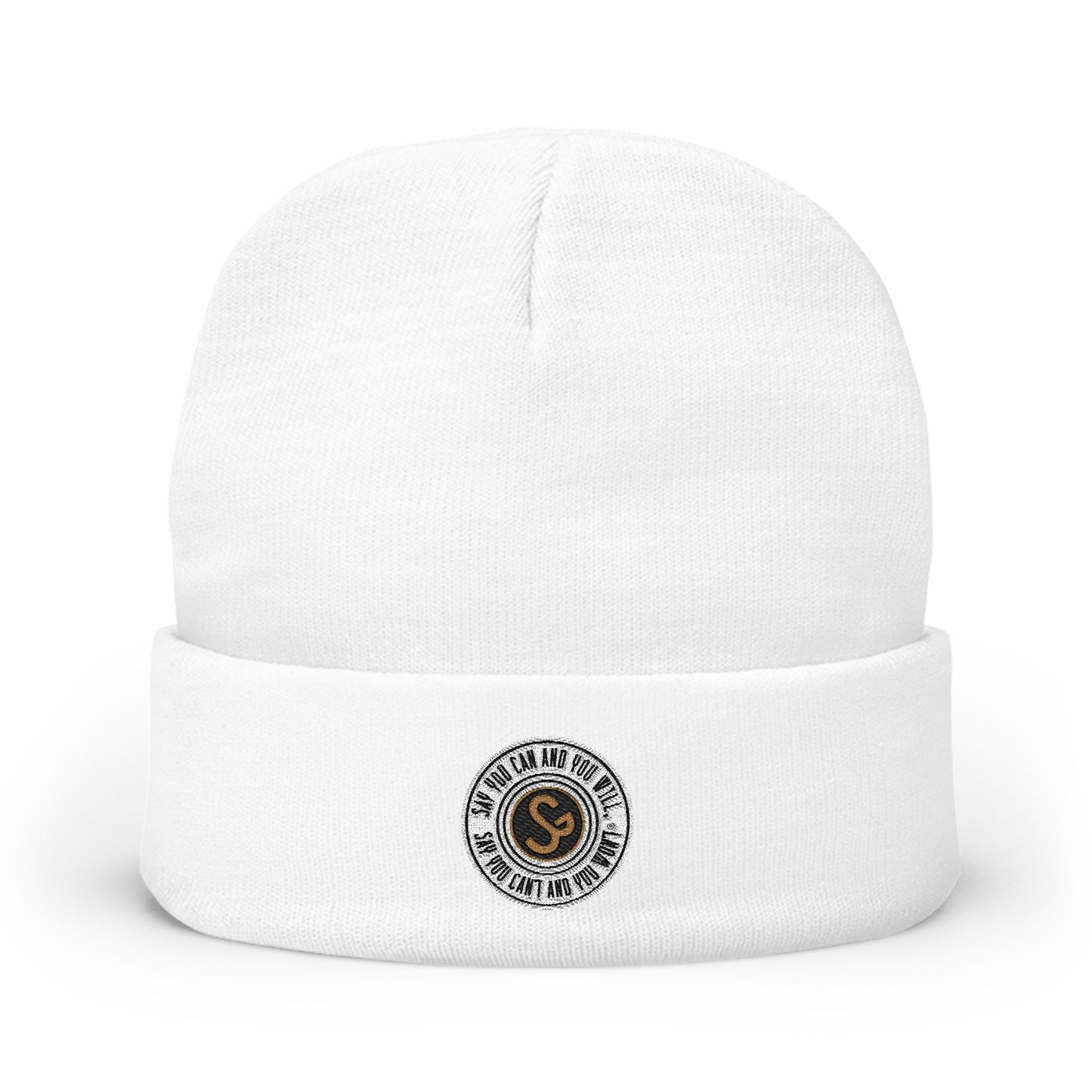 Embroidered Knit Beanie