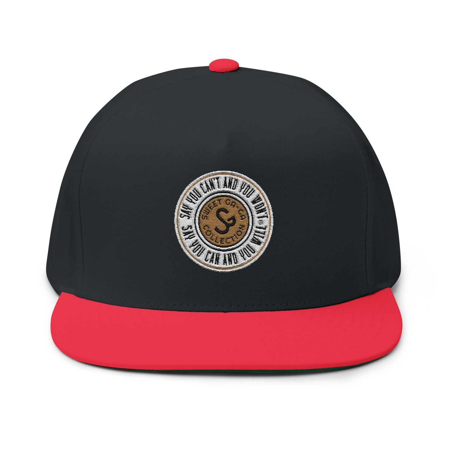 Embroidered Flat Bill Cap