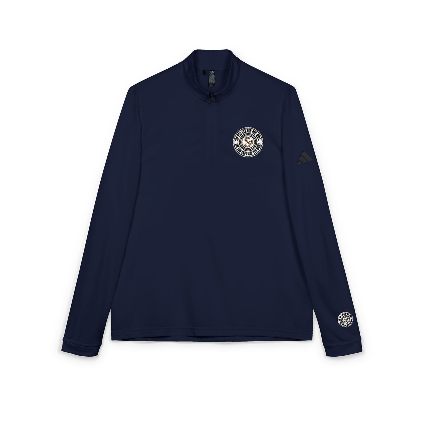 Embroidered Quarter-Zip Pullover — "Say You Can and You Will"