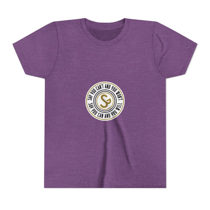 Youth Tee - "Say You Can and You Will" Retro Badge Graphic