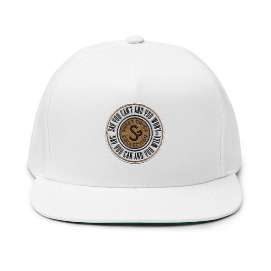 Embroidered Flat Bill Cap