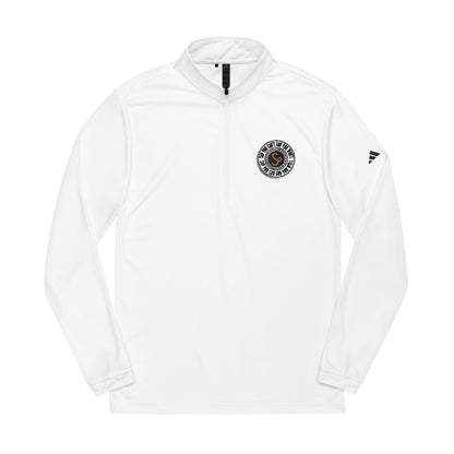 Embroidered Quarter-Zip Pullover — White Performance Adidas Pullover "Say You Can and You Will"