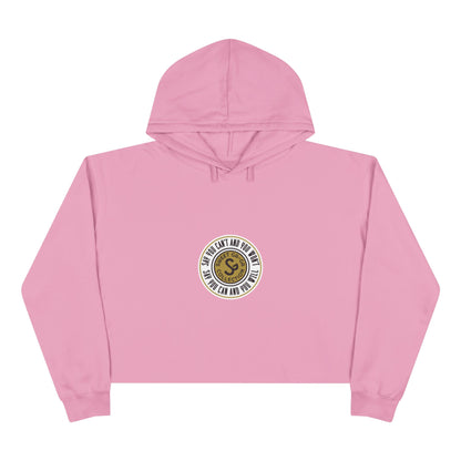 Cropped Hoodie — Minimal Gold Seal Logo, Casual Streetwear