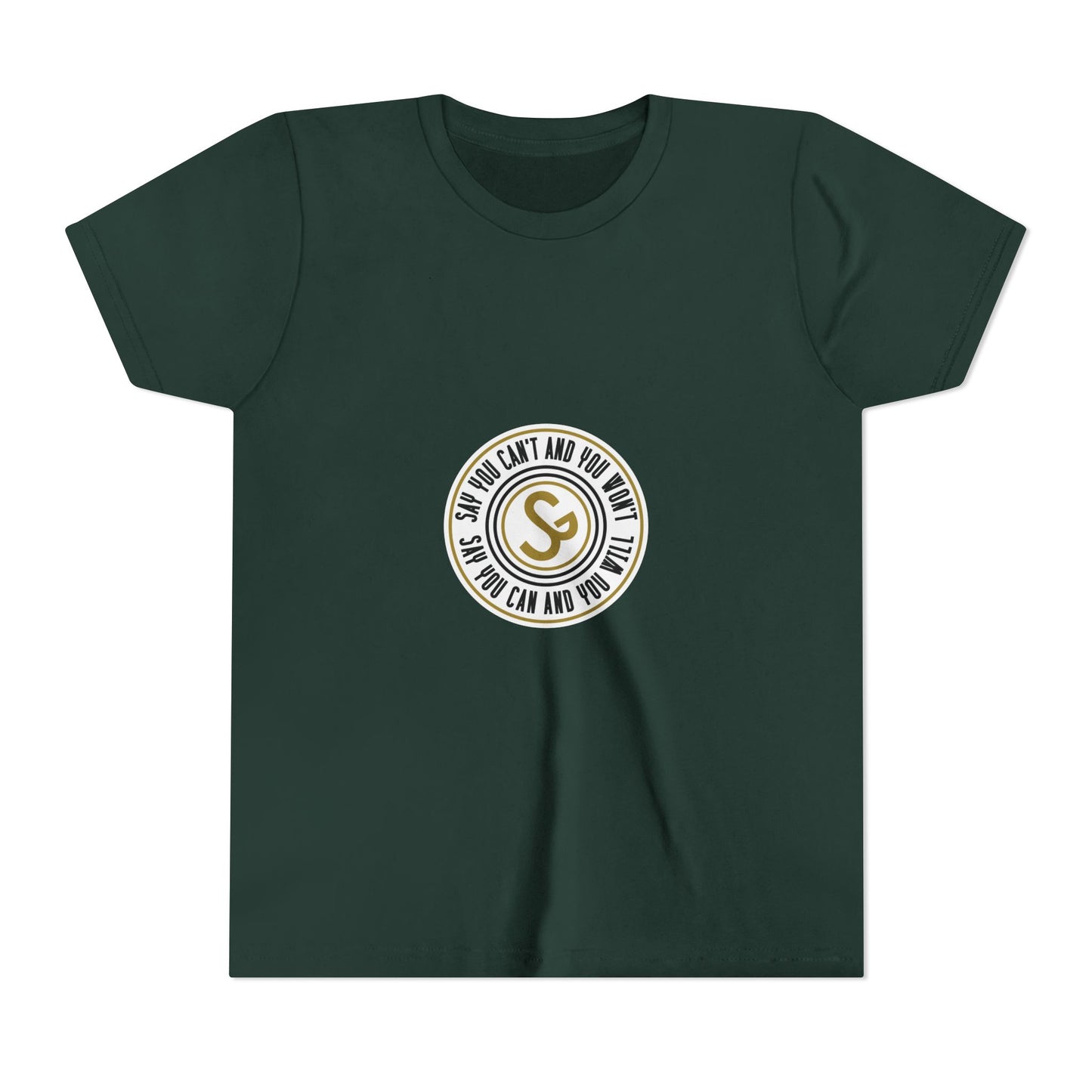 Youth Tee - "Say You Can and You Will" Retro Badge Graphic