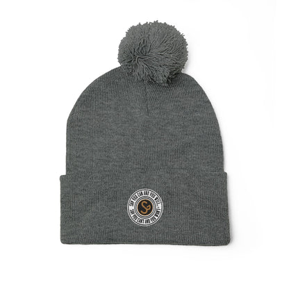 Pom-Pom Knit Cap - "Say You Can and You Will"