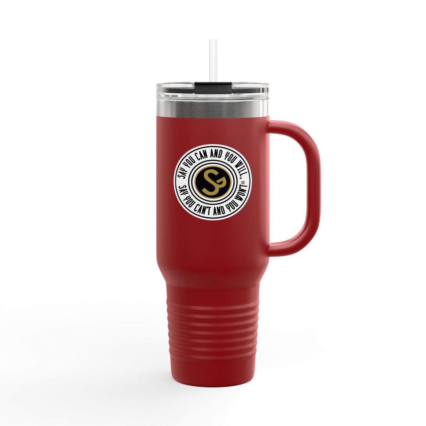 40oz Stylish Insulated Travel Mug, 40oz - "Say You Can and You Will"