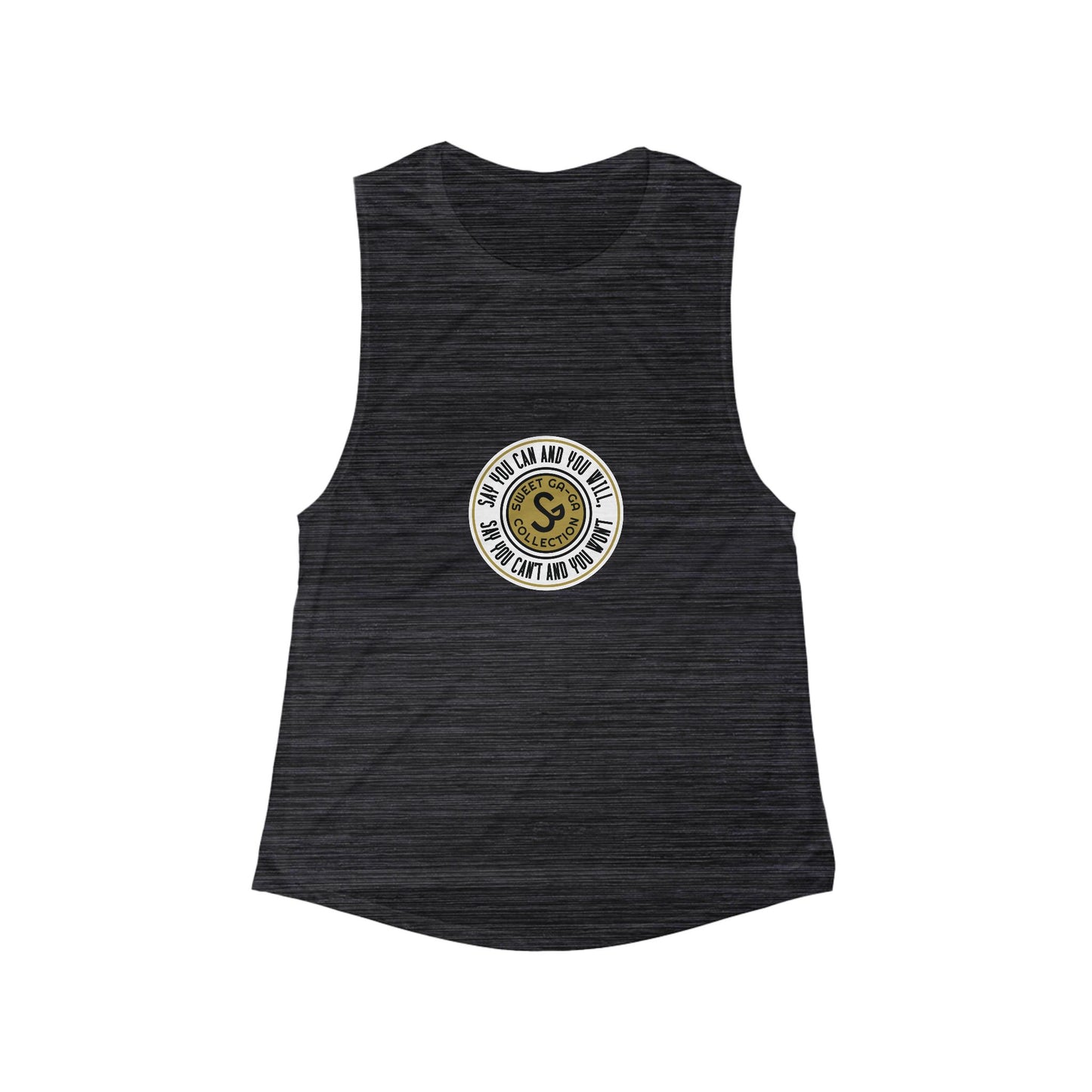 Women's Scoop Muscle Tank — 'She Can, She Will' Motivational Fitness Top