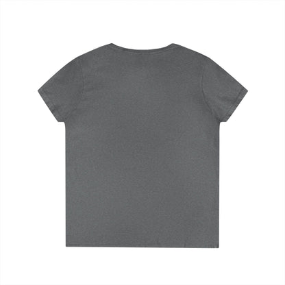 Ladies' V-Neck T-Shirt — Retro Gold Seal 'S' Emblem
