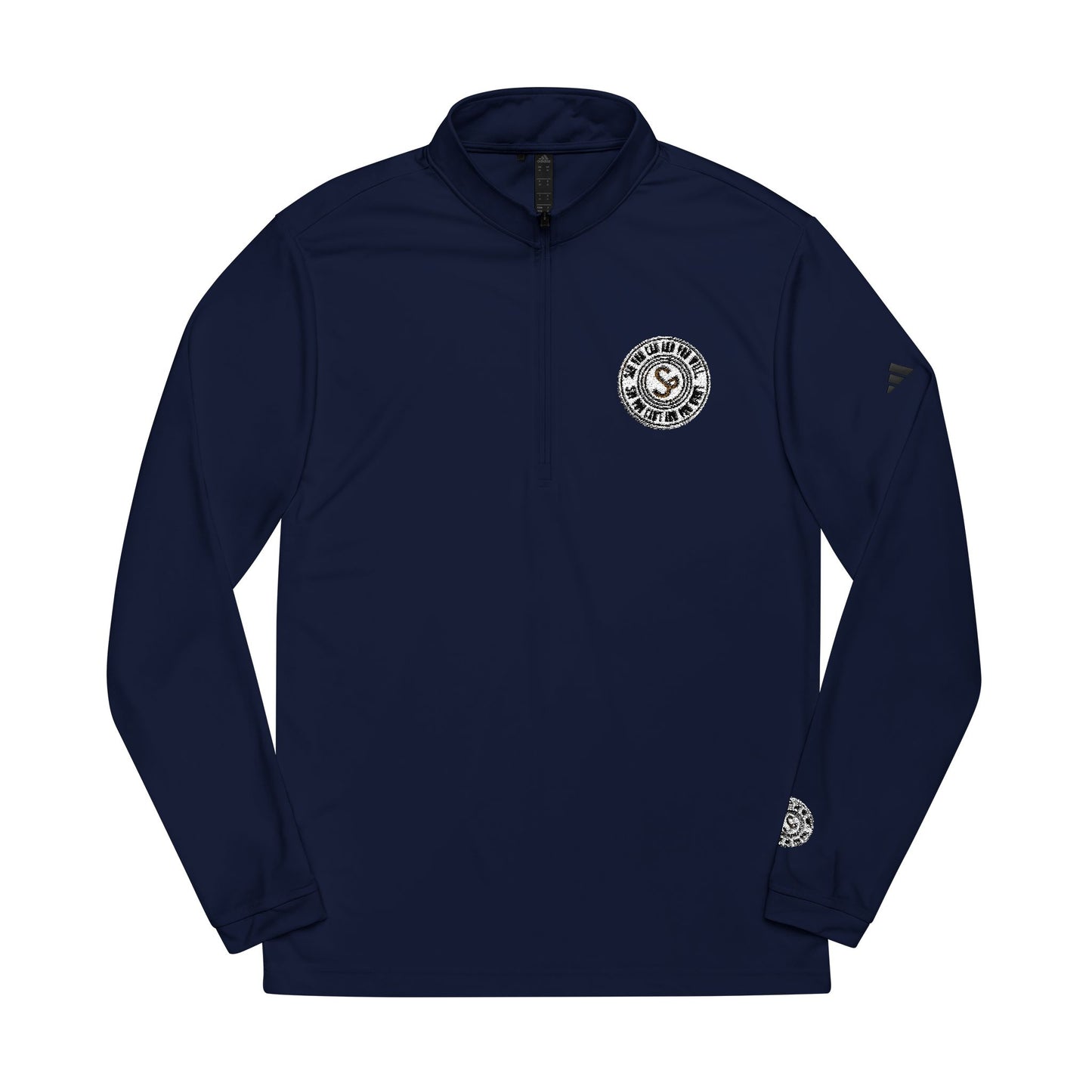 Embroidered Quarter-Zip Pullover — "Say You Can and You Will"