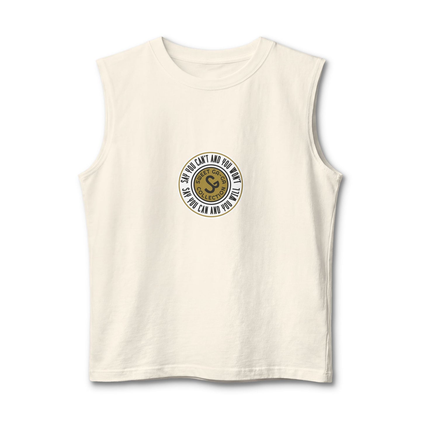 Muscle Tank — "Say You Can and You Will" Retro Surf Circle Logo