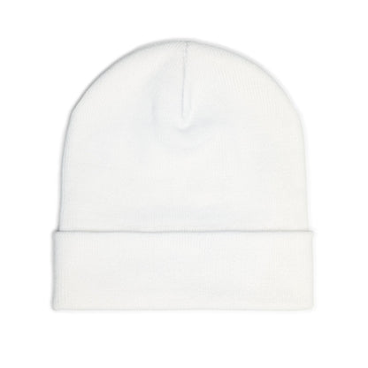 Embroidered Compass Logo Knit Beanie — Minimal Outdoor Winter Hat