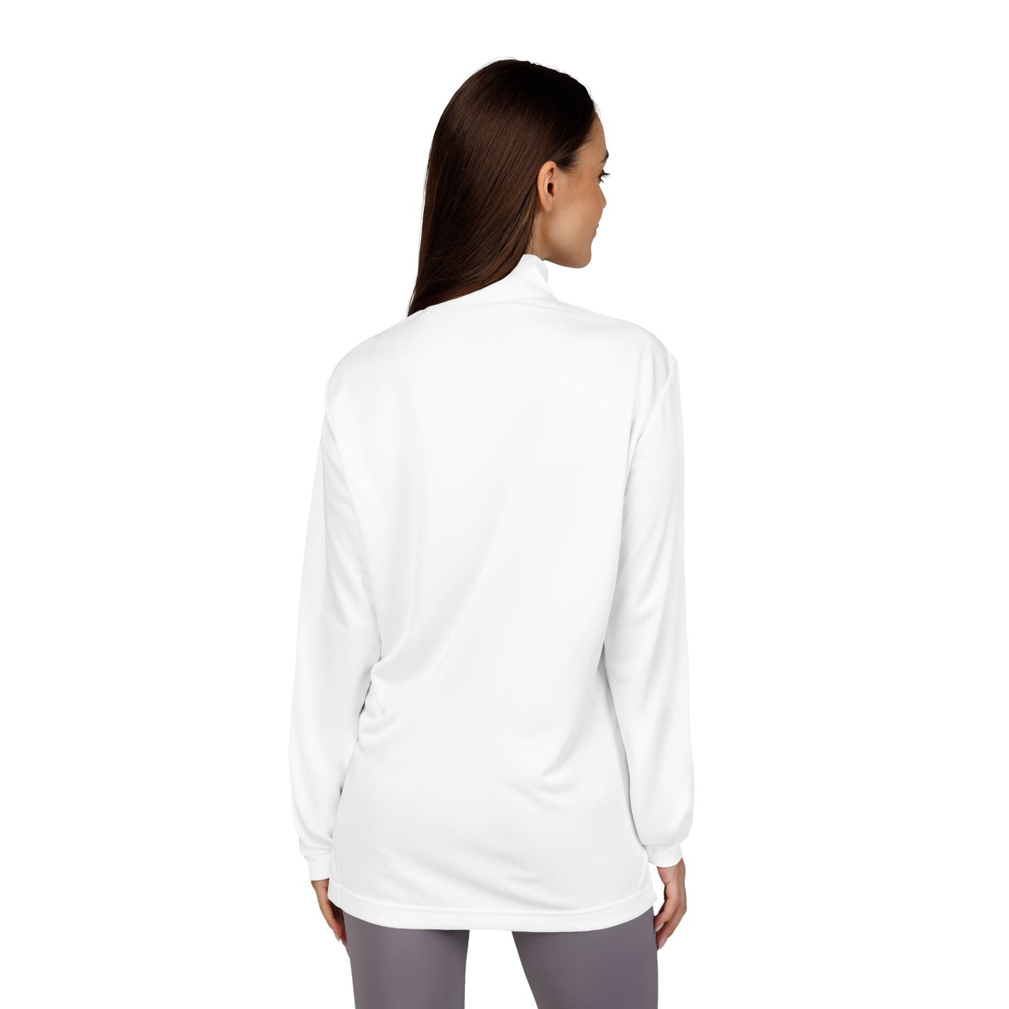 Embroidered Quarter-Zip Pullover — White Performance Adidas Pullover "Say You Can and You Will"
