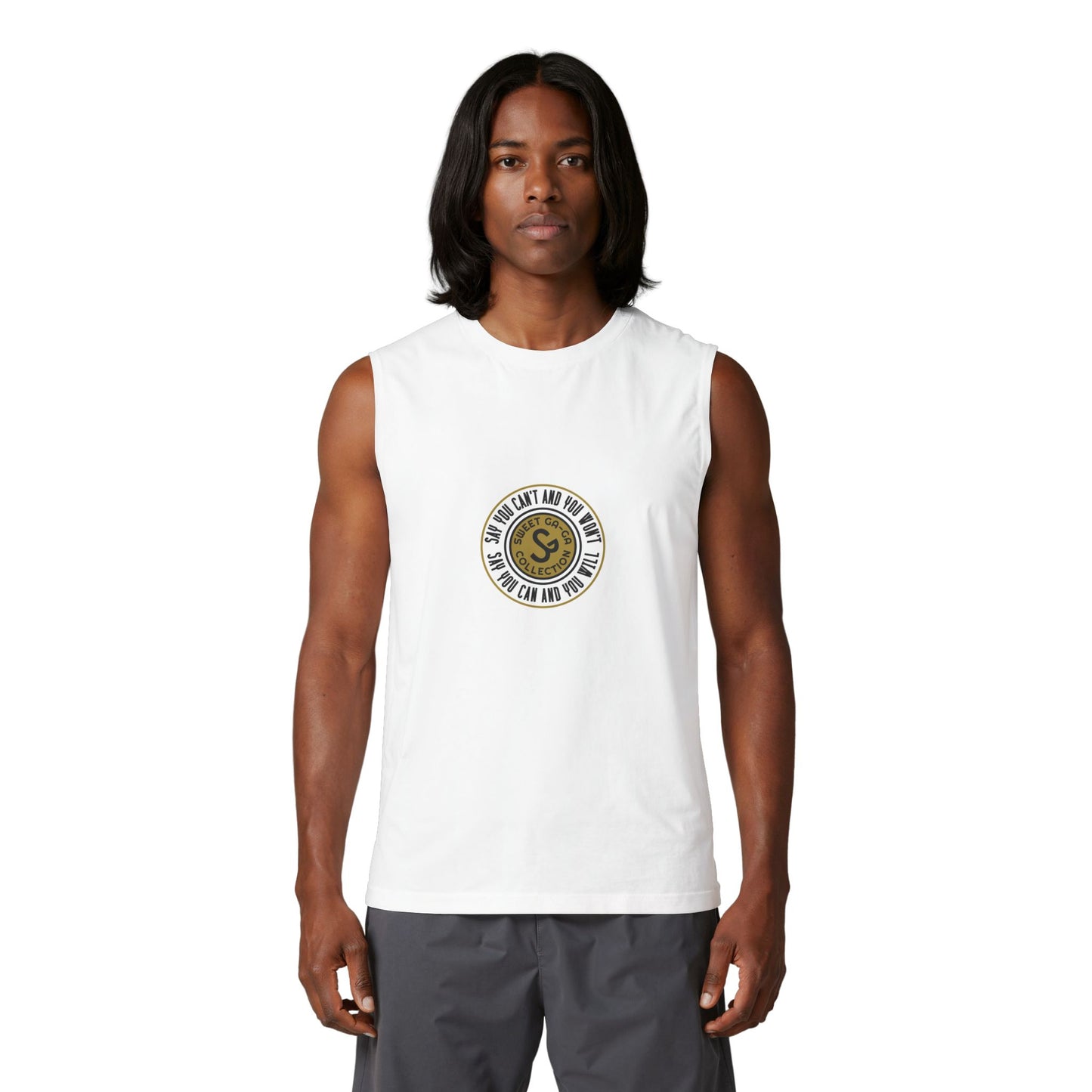 Muscle Tank — "Say You Can and You Will" Retro Surf Circle Logo