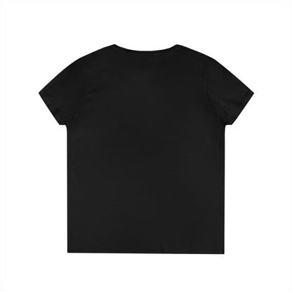 Ladies' V-Neck T-Shirt — Retro Gold Seal 'S' Emblem