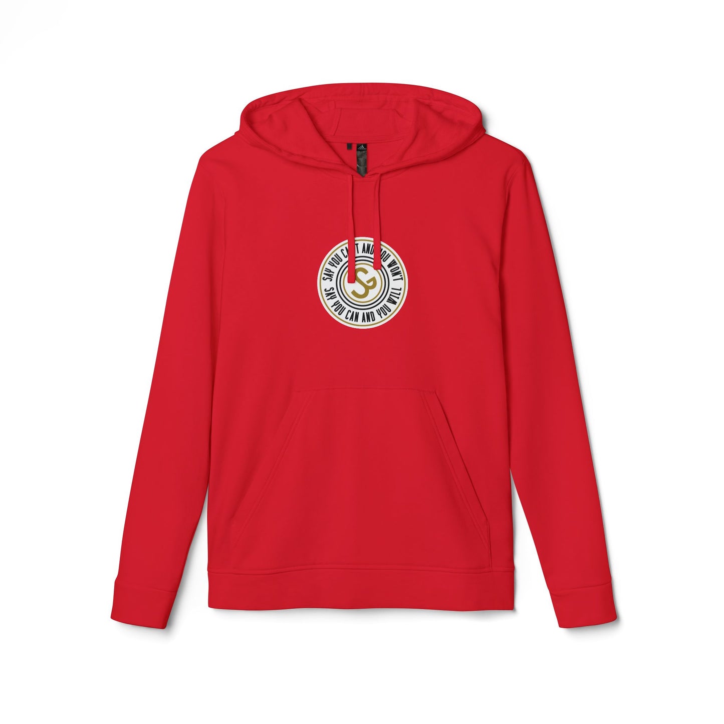 Adidas "Say You Can and You Will" Fleece Hoodie — White Casual Athletic Pullover