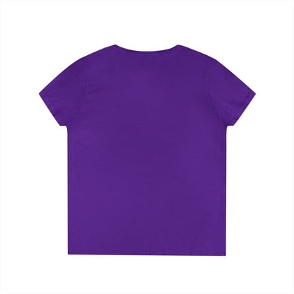 Ladies' V-Neck T-Shirt — Retro Gold Seal 'S' Emblem