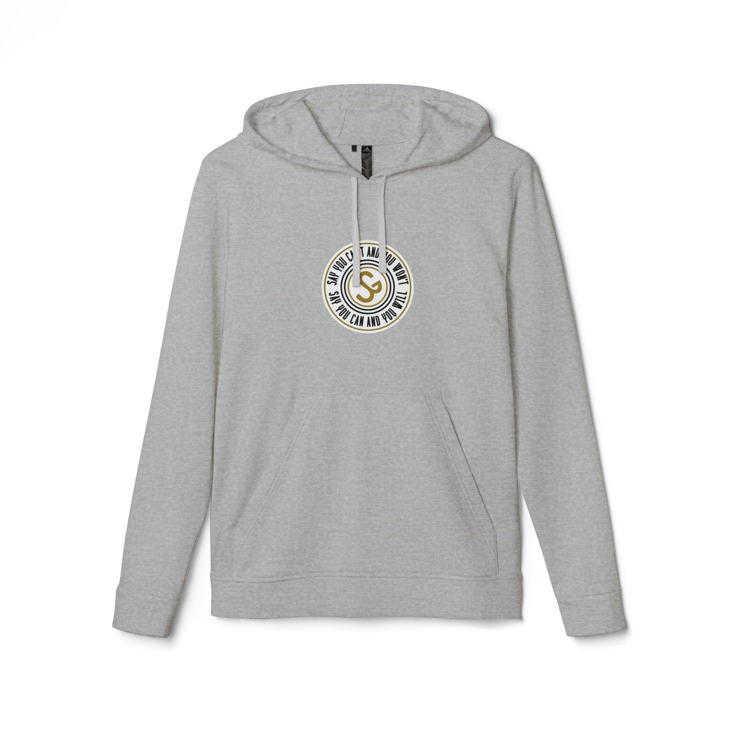 Adidas "Say You Can and You Will" Fleece Hoodie — White Casual Athletic Pullover