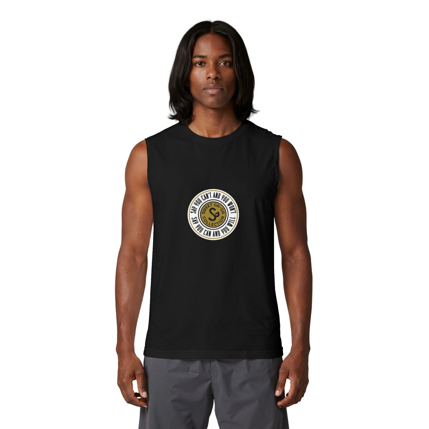 Muscle Tank — "Say You Can and You Will" Retro Surf Circle Logo