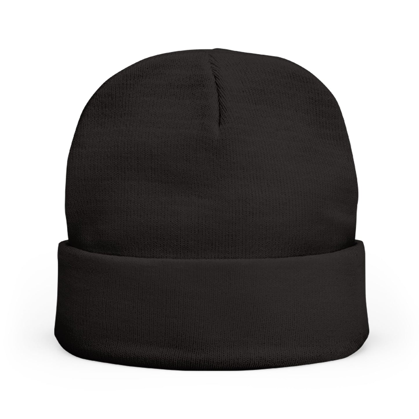 Embroidered Compass Logo Knit Beanie — Minimal Outdoor Winter Hat