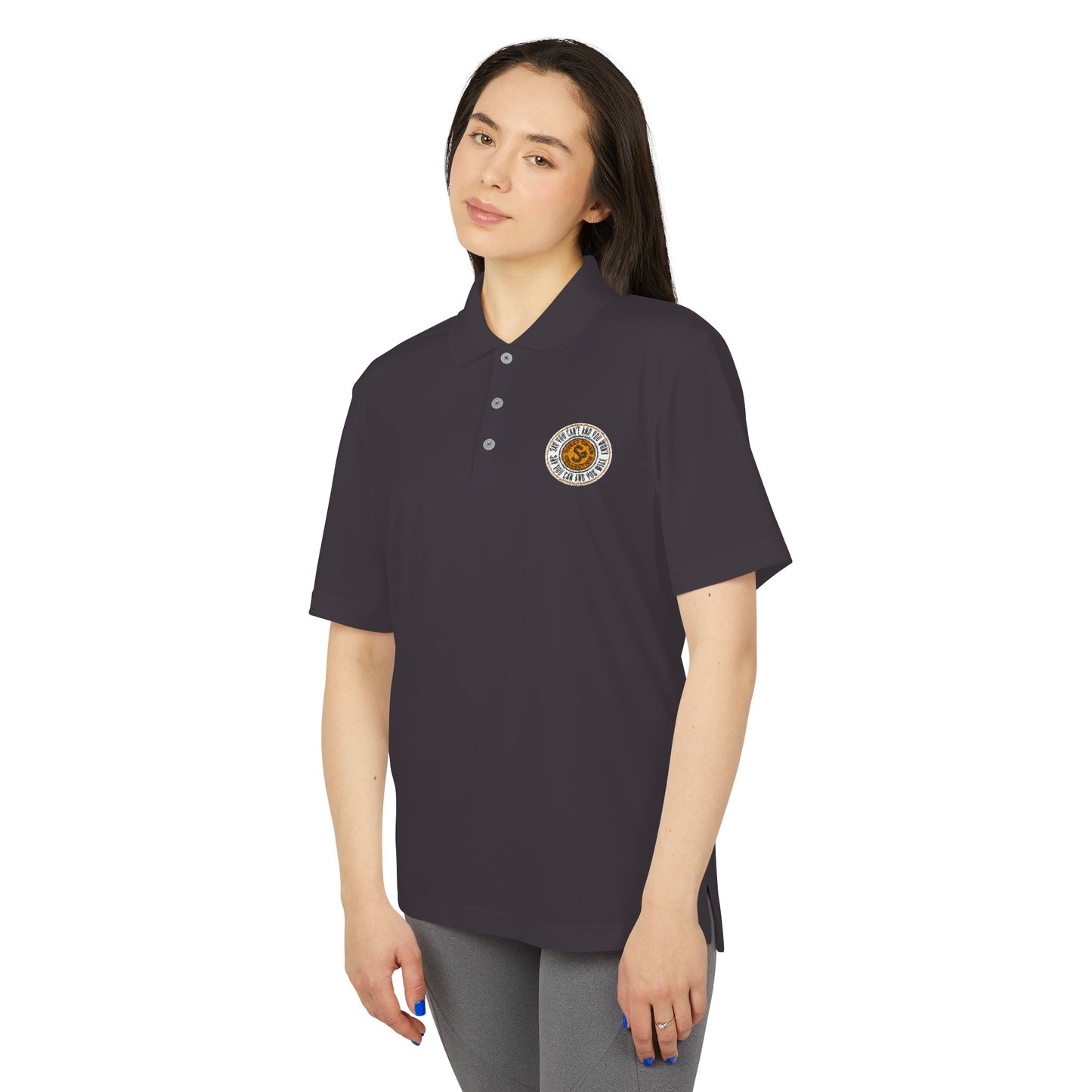Classic Polo — Embroidered "Say You Can and You Will" Performance Golf Shirt