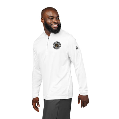 Embroidered Quarter-Zip Pullover — White Performance Adidas Pullover "Say You Can and You Will"