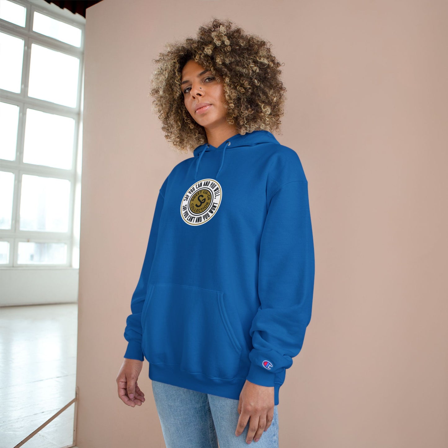 Champion Hoodie — Vintage-Inspired Circular Logo Hoodie