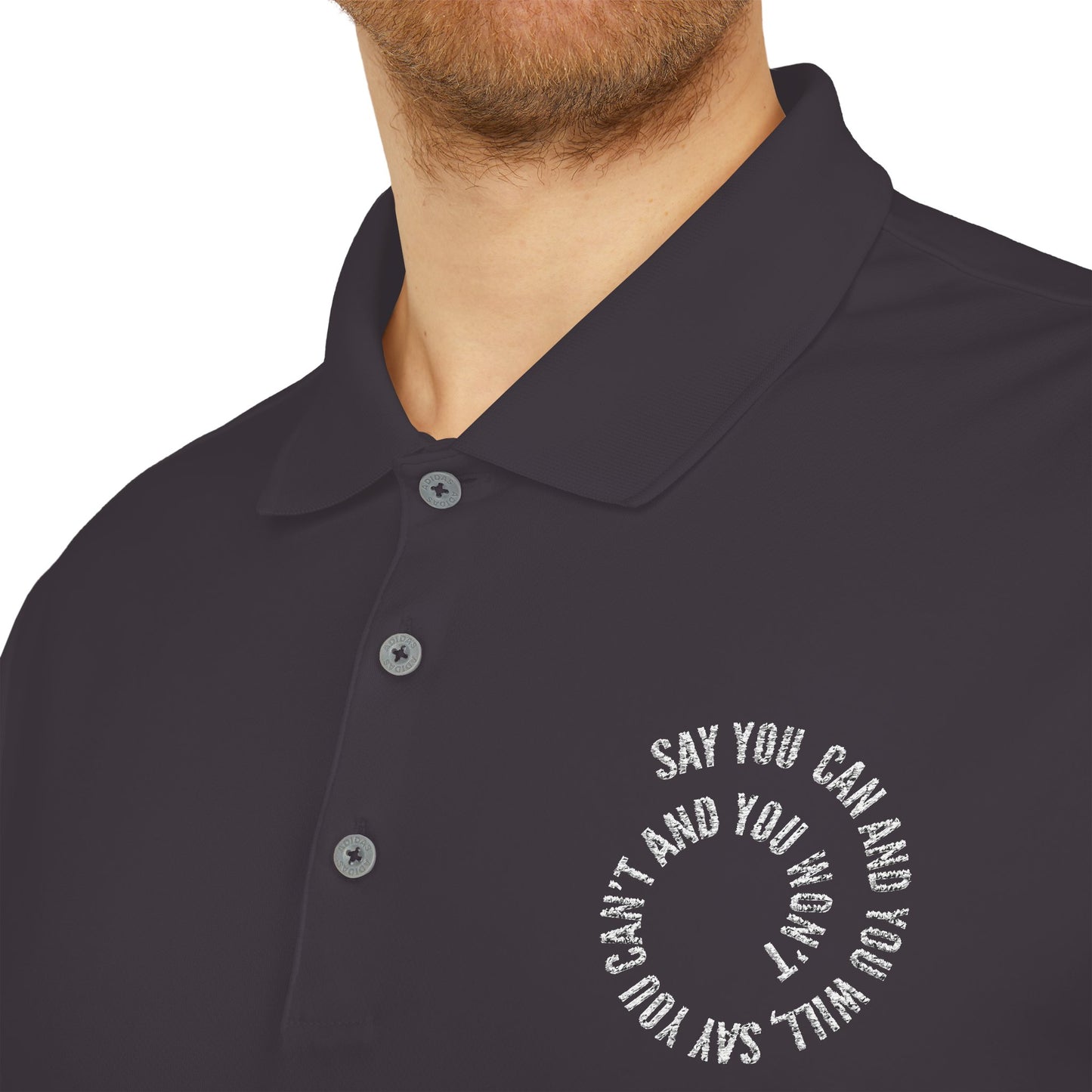 Performance Polo — ‘Not Your Average’ Circular Logo Golf Shirt