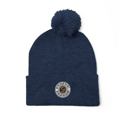 Pom-Pom Knit Cap - "Say You Can and You Will"