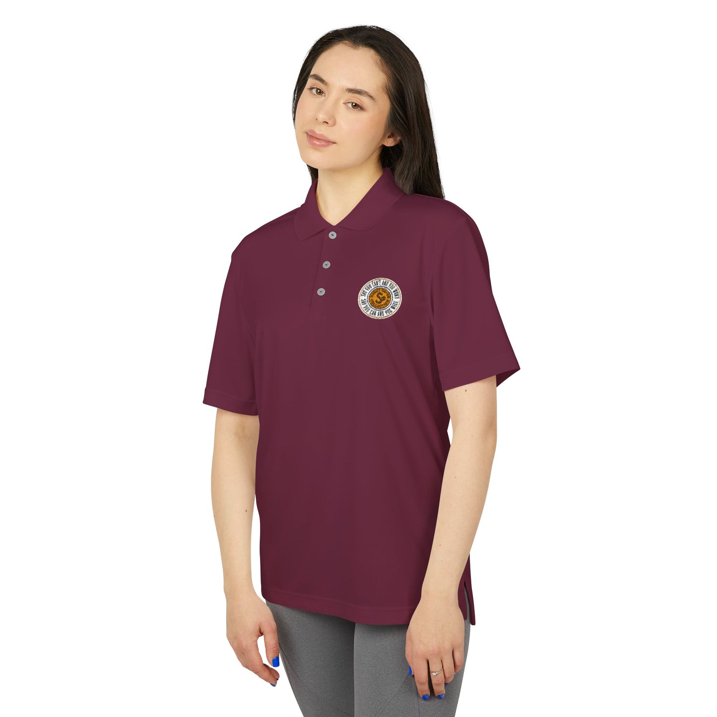 Classic Polo — Embroidered "Say You Can and You Will" Performance Golf Shirt
