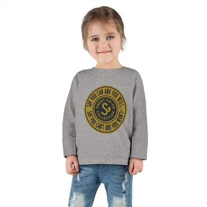 Toddler Long Sleeve Tee with Fun Street Goals Design