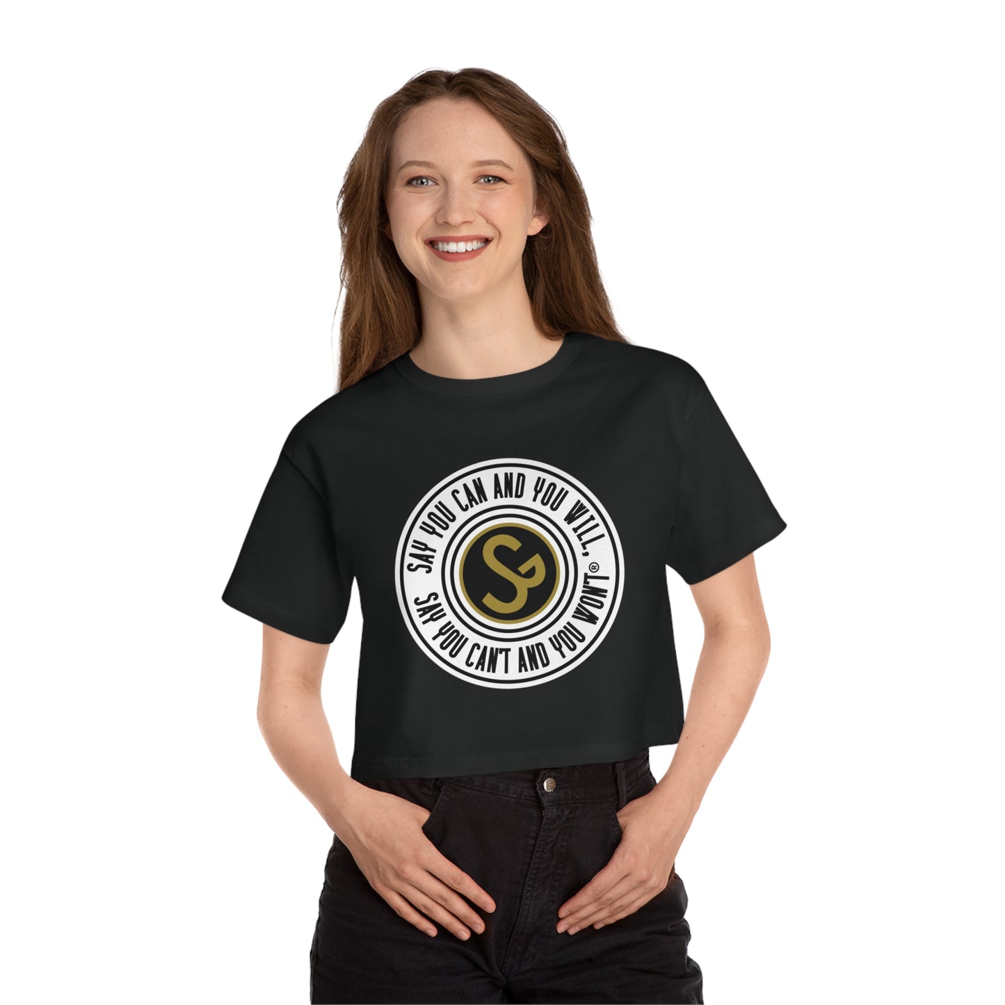 Champion Women's Heritage Cropped T-Shirt - "Say You Can and You Will"