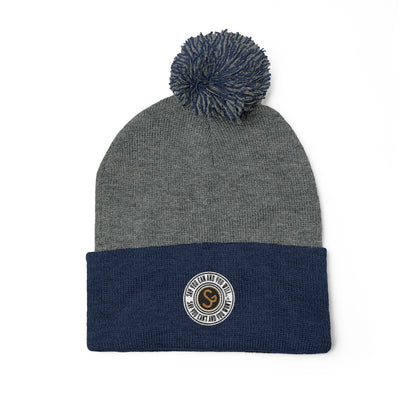 Pom-Pom Knit Cap - "Say You Can and You Will"