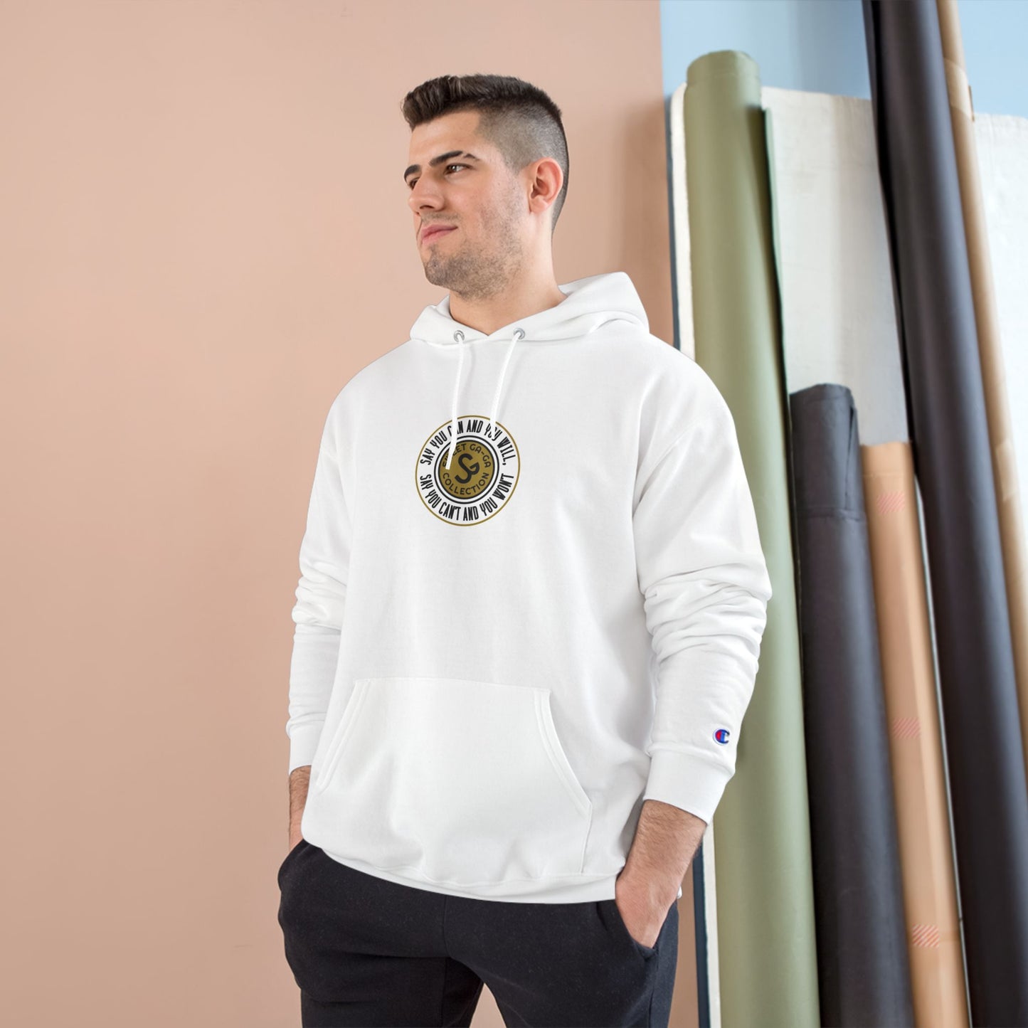 Champion Hoodie — Vintage-Inspired Circular Logo Hoodie