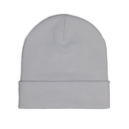 Embroidered Compass Logo Knit Beanie — Minimal Outdoor Winter Hat