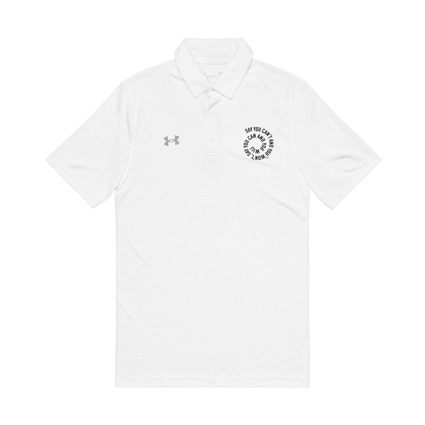 Men's Embroidered Performance Polo Shirt - "Say You Can and You Will"