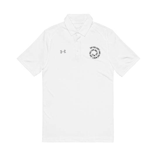 Men's Embroidered Performance Polo Shirt - "Say You Can and You Will"