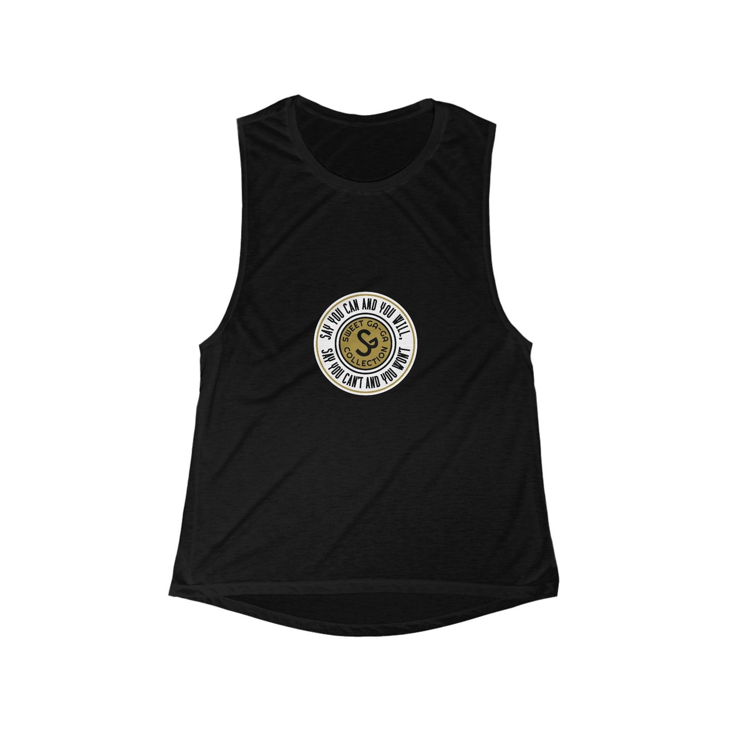 Women's Scoop Muscle Tank — 'She Can, She Will' Motivational Fitness Top