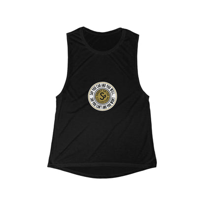 Women's Scoop Muscle Tank — 'She Can, She Will' Motivational Fitness Top