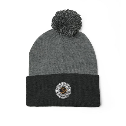 Pom-Pom Knit Cap - "Say You Can and You Will"