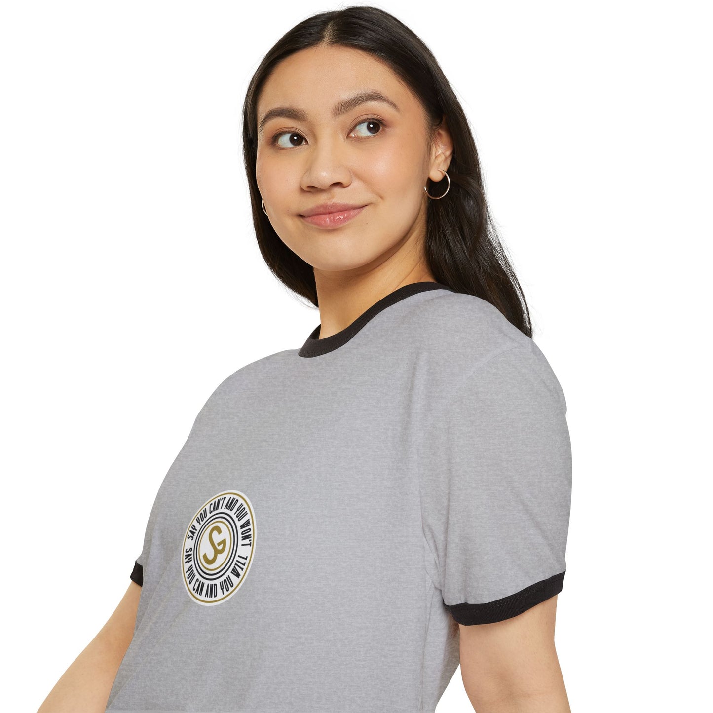 Unisex Cotton Ringer T-Shirt - "Say You Can and You Will"