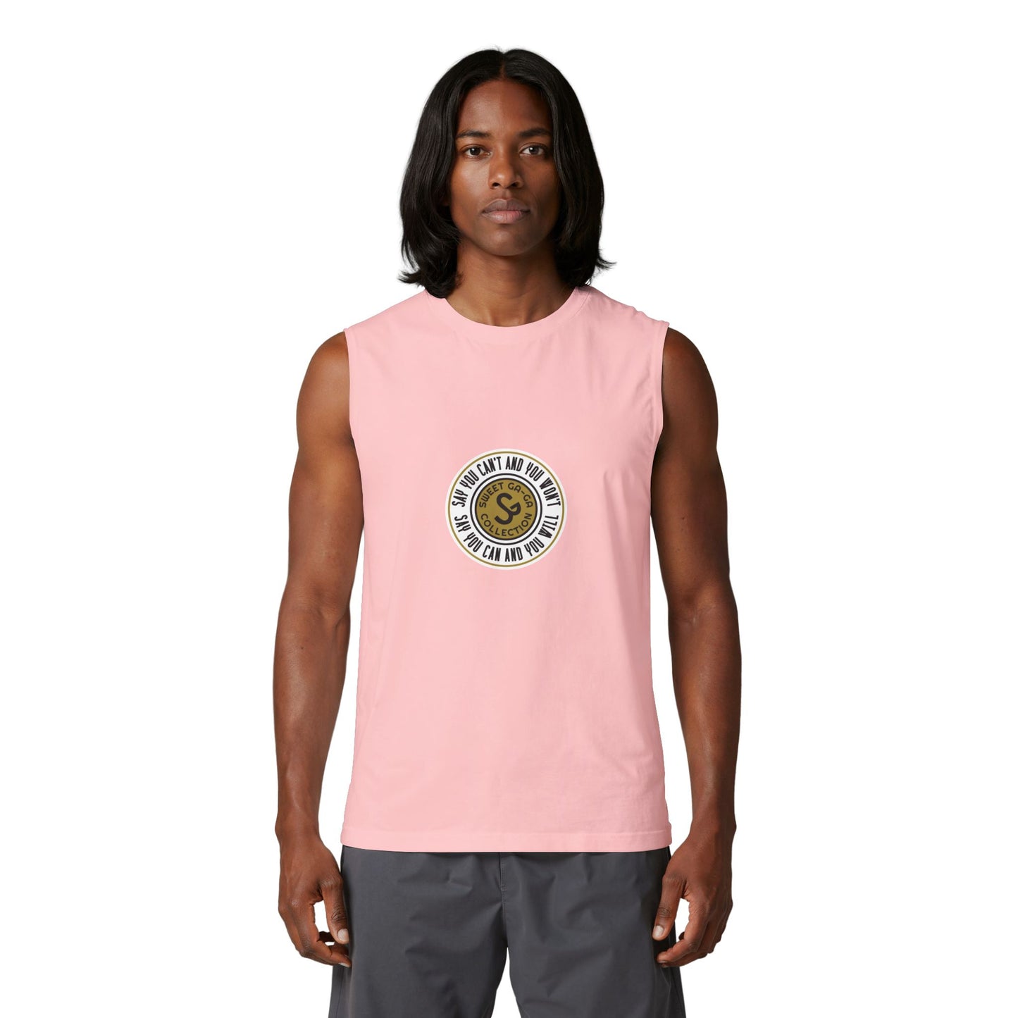 Muscle Tank — "Say You Can and You Will" Retro Surf Circle Logo